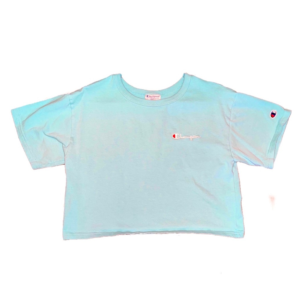 Blue/teal Champion crop shirt